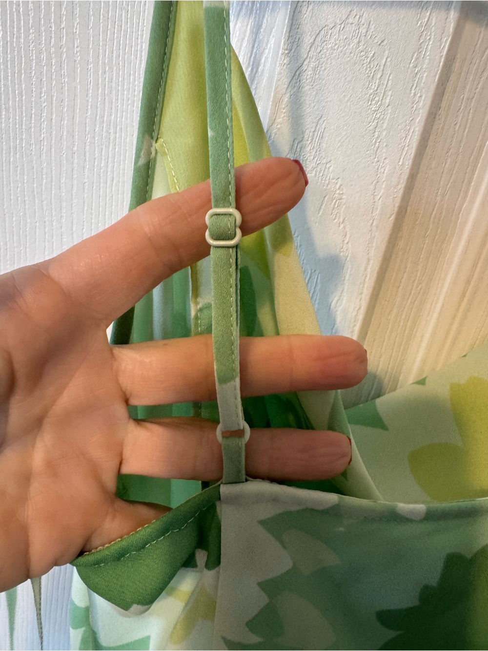 Express Lime Green Cowl Neck Retro Floral Print Slip Dress Size 3/4 Midi Length - Picture 5 of 9